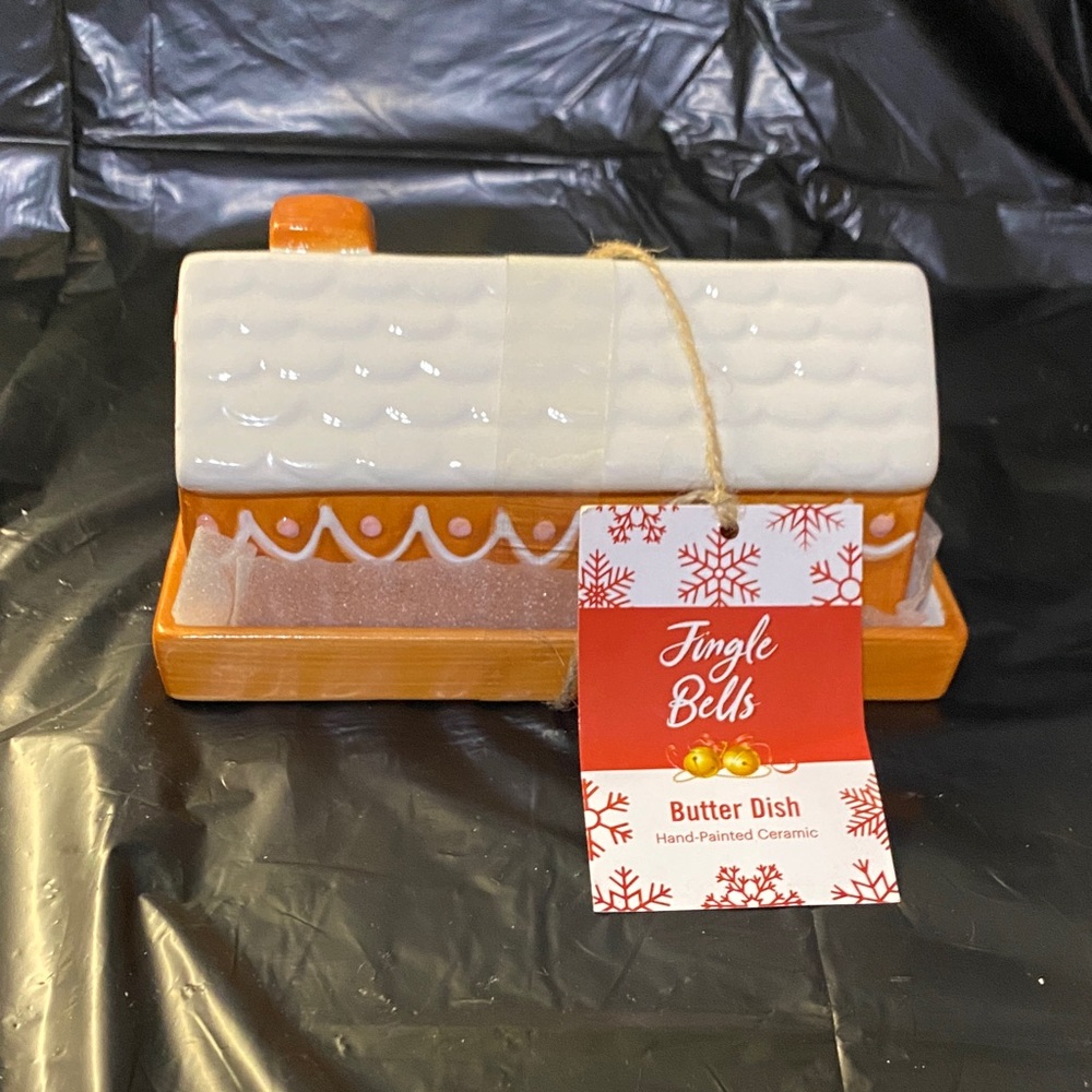 ⭐️4/$36⭐️ Jingle Bells Ceramic Butter Dish